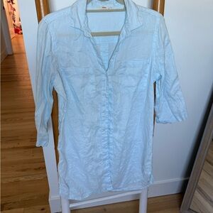 Linen Button-Up Shirt Dress